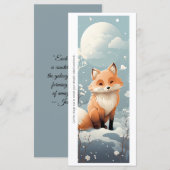 Create Your Own Snowy Red Fox Bookmark Card (Vorne/Hinten)