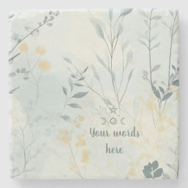 Create Your Own Soft Golden Flowers Minimalist Steinuntersetzer