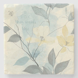 Create Your Own Soft Yellow Flowers Minimalist Steinuntersetzer