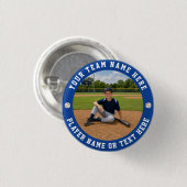 Create Your Own Sports Baseball Team Photo Button (Vorne & Hinten)