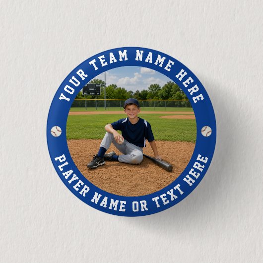 Create Your Own Sports Baseball Team Photo Button (Vorderseite)