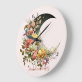 Create Your Own Spring Floral Crescent Moon Große Wanduhr (Winkel)