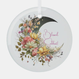 Create Your Own Spring Floral Crescent Moon Ornament Aus Glas