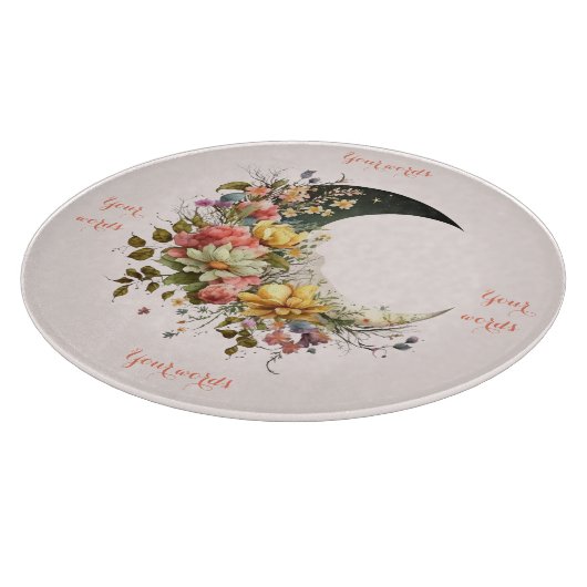 Create Your Own Spring Floral Crescent Moon Schneidebrett (Ecke)