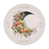 Create Your Own Spring Floral Crescent Moon Schneidebrett (Vorderseite)