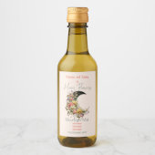 Create Your Own Spring Floral Crescent Moon Weinetikett (Vorderseite)