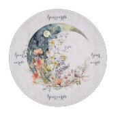 Create Your Own Spring Meadow Floral Crescent Moon Schneidebrett (Vorderseite)