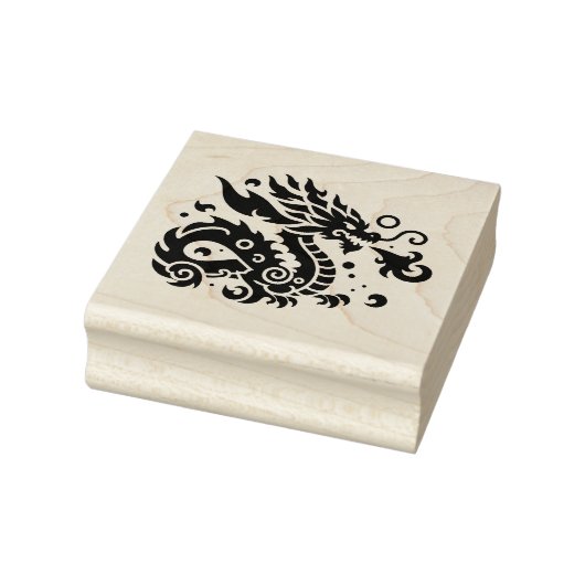 Create Your Own Stenciled Fire Dragon Emblem Gummistempel (Stempel)