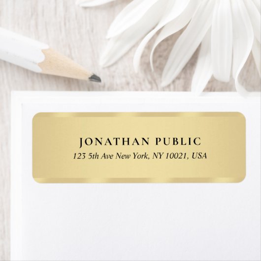 Create Your Own Stylish Gold Return Address (Insitu)