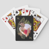 Create Your Own Stylish Unique Photo Gold Monogram Spielkarten (Rückseite)