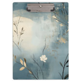 Create Your Own Summer Blue Floral Minimalist Klemmbrett (Vorderseite)