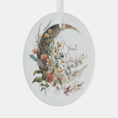 Create Your Own Summer Floral Crescent Moon Ornament Aus Glas (Vorderseite Rechts)