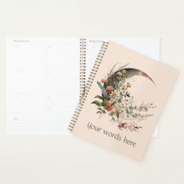 Create Your Own Summer Floral Crescent Moon Planer