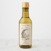 Create Your Own Summer Floral Crescent Moon Weinetikett (Vorderseite)