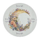 Create Your Own Summer Garden Floral Crescent Moon Schneidebrett (Vorderseite)