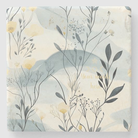 Create Your Own Summer Hills Floral Minimilist Steinuntersetzer (Vorderseite)