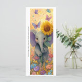 Create Your Own Sunflower Elephant Bookmark Card (Stehend Vorderseite)