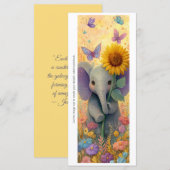 Create Your Own Sunflower Elephant Bookmark Card (Vorne/Hinten)