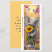 Create Your Own Sunlowers & Elephant Bookmark Card (Vorne/Hinten)