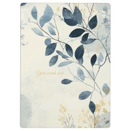 Create Your Own Sunny Blue Gold Floral Minimalist Klemmbrett