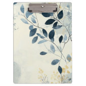 Create Your Own Sunny Blue Gold Floral Minimalist Klemmbrett (Vorderseite)