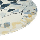 Create Your Own Sunny Blue Gold Floral Minimalist Schneidebrett (Ecke)