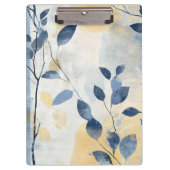 Create Your Own Sunny Blue Leaves Minimalist Klemmbrett (Vorderseite)