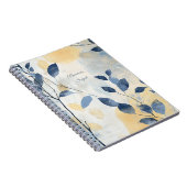 Create Your Own Sunny Blue Leaves Minimalist Notizblock (Rechte Seite)