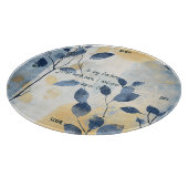 Create Your Own Sunny Blue Leaves Minimalist Schneidebrett (Ecke)