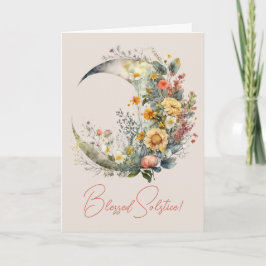 Create Your Own Sunny Floral Crescent Moon Feiertagskarte