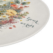 Create Your Own Sunny Floral Crescent Moon Schneidebrett (Ecke)