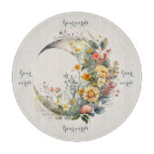 Create Your Own Sunny Floral Crescent Moon Schneidebrett (Vorderseite)