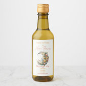 Create Your Own Sunny Floral Crescent Moon Weinetikett (Vorderseite)