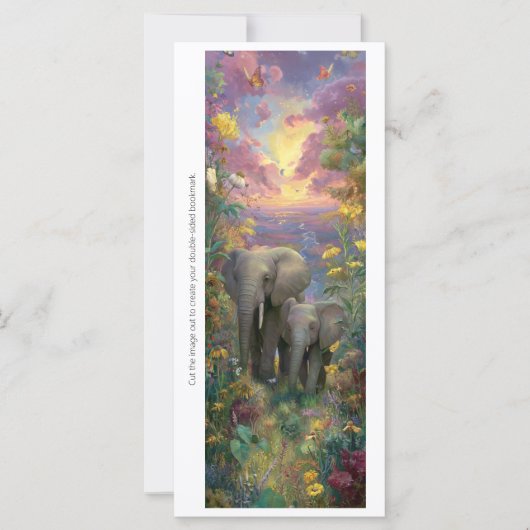 Create Your Own Sunrise Elephants Bookmark Card (Vorderseite)