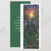 Create Your Own Sunset Elephants Bookmark Card (Vorne/Hinten)