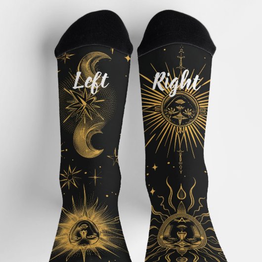 Create Your Own Surreal Celestial Moon & Stars Socken (Oben)
