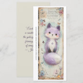 Create Your Own Sweet Purple Fox Bookmark Card (Vorne/Hinten)