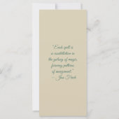 Create Your Own Sweet Teal Sloth Bookmark Card (Rückseite)