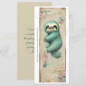 Create Your Own Sweet Teal Sloth Bookmark Card (Vorne/Hinten)