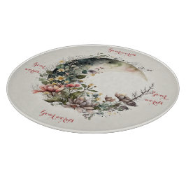 Create Your Own Tea Roses Floral Crescent Moon Schneidebrett