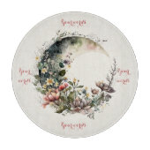 Create Your Own Tea Roses Floral Crescent Moon Schneidebrett (Vorderseite)