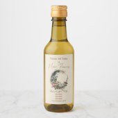 Create Your Own Tea Roses Floral Crescent Moon Weinetikett (Vorderseite)