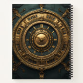Create Your Own Teal Gold Clock Steampunk Notizblock (Rückseite)