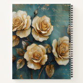 Create Your Own Teal & Gold Rose Bouquet Floral Notizblock (Rückseite)