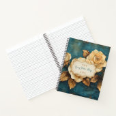 Create Your Own Teal & Gold Roses Love Letter Notizblock (Innenseite)