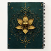 Create Your Own Teal Golden Lotus Notebook Notizblock (Rückseite)