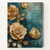 Create Your Own Teal & Golden Yellow Rose Bouquet Notizblock (Rückseite)