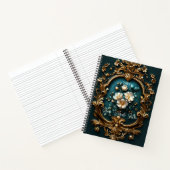 Create Your Own Teal Ornamental Gilded Blossoms Notizblock (Innenseite)