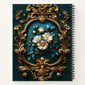 Create Your Own Teal Ornamental Gilded Blossoms Notizblock (Rückseite)