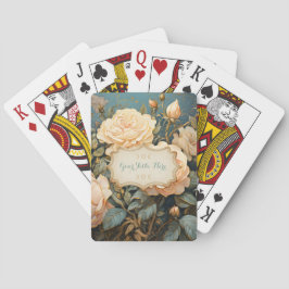 Create Your Own Teal Peach & Yellow Roses Bouquet Spielkarten